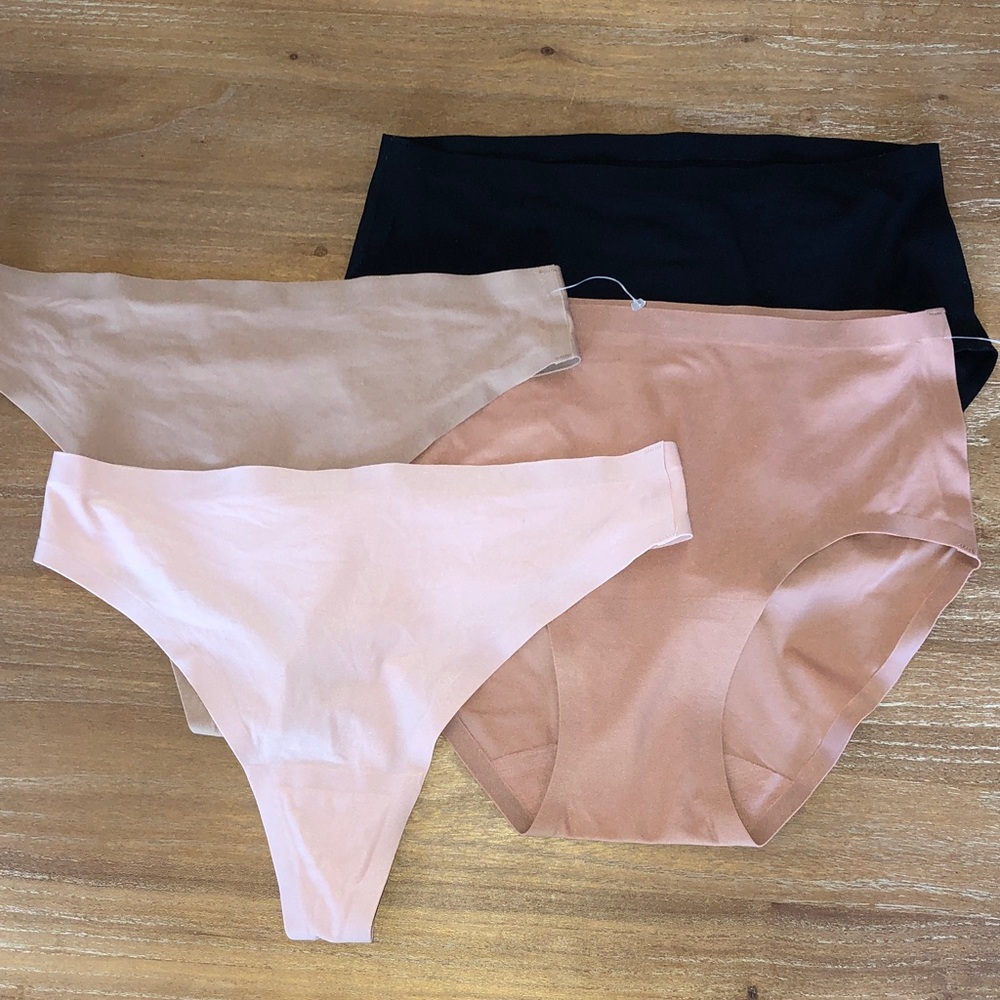 Chantelle Seamless soft stretch panties in Black, Blush, tan, & Light brown